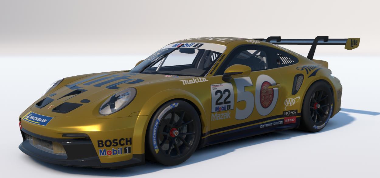 Preview of 50th Anniversary Miller Lite Golden Porsche 911 GT3 Cup (992) by Ronald Lawson2
