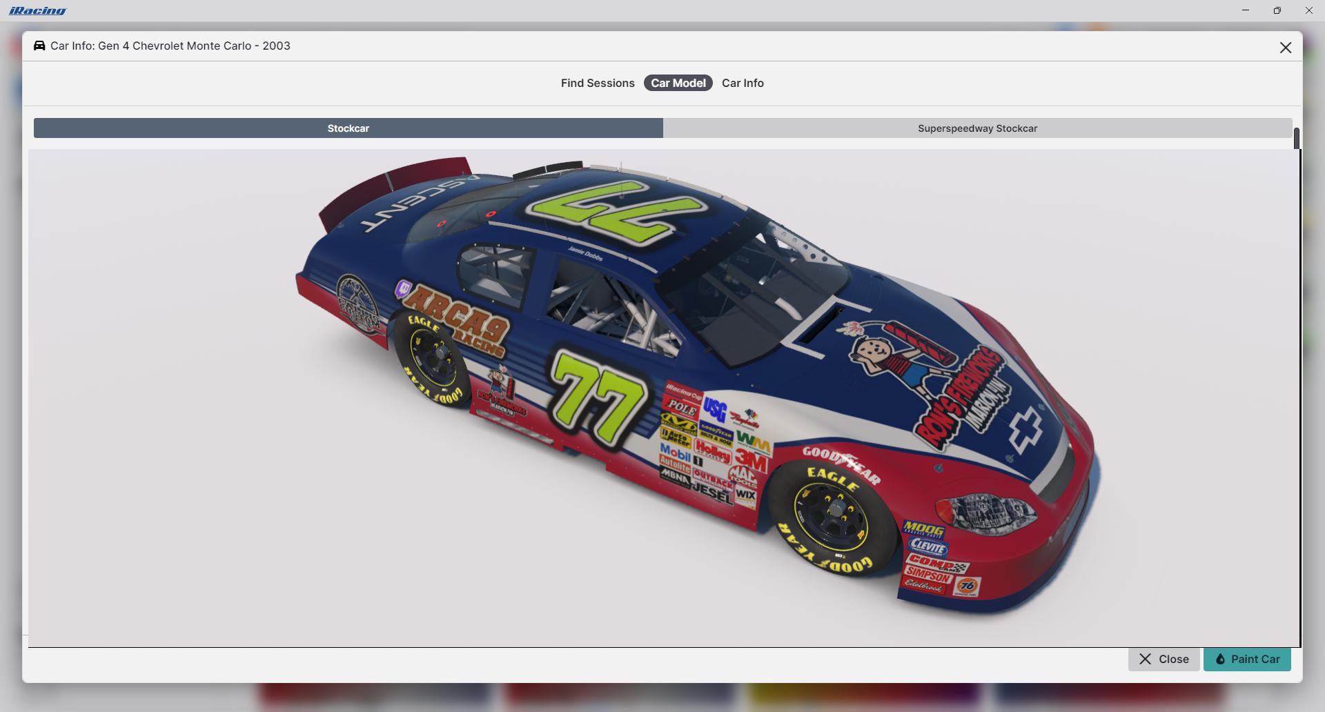Preview of Rons Fireworks/ARCA9 Racing Twitch G4 Chevy by Jamie Dobbs