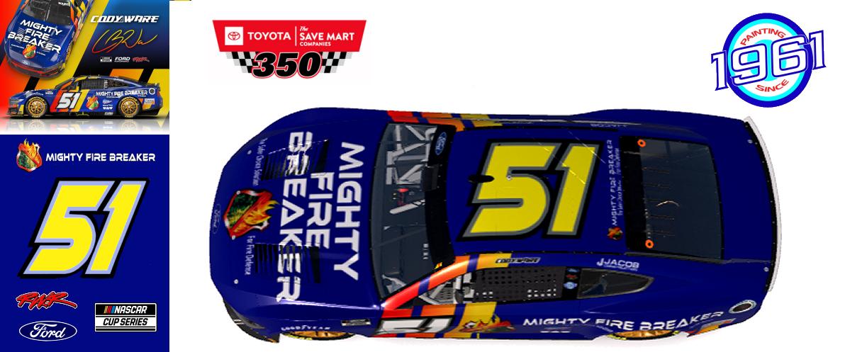 Preview of 2025 RWR Cody Ware / Mighty Fire Breaker Ford Mustang Dark Horse at Sonoma Raceway. by Micael Hagstrom