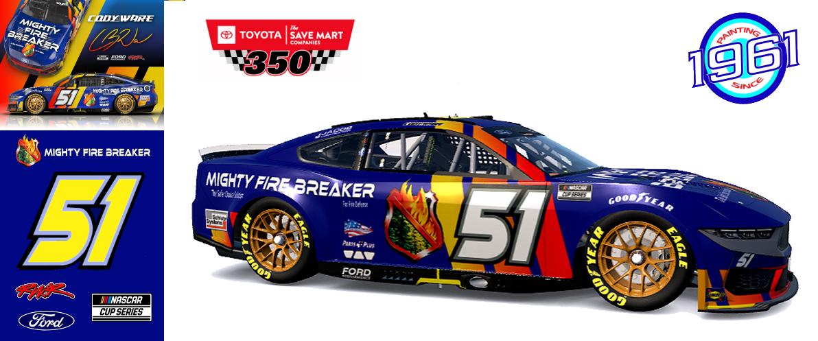 Preview of 2025 RWR # 51 Cody Ware / Mighty Fire Breaker Ford Mustang Dark Horse at Sonoma Raceway. by Micael Hagstrom