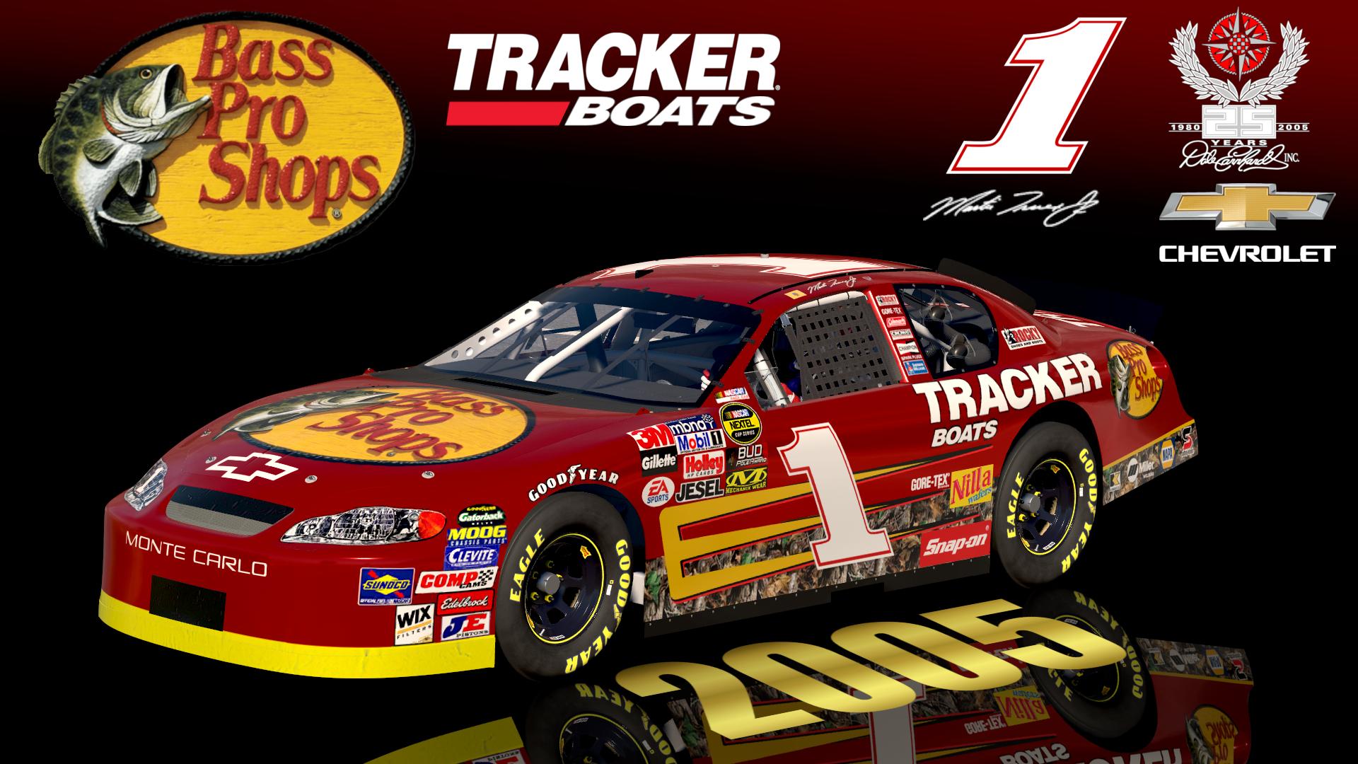 Preview of (SS) 2005 #1 Martin Truex Jr Bass Pro Shops Tracker Boats (red) Chevrolet Monte Carlo Sim Stamped Number by Christian Budd