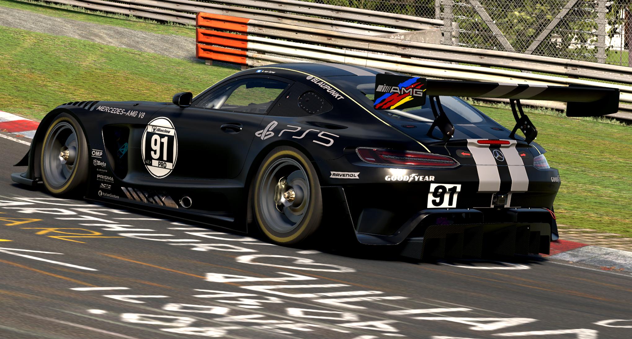 Preview of #91 Playstation 5 "Viper" Black / Metallic Silver AMG GT3 by Abigail von Exner