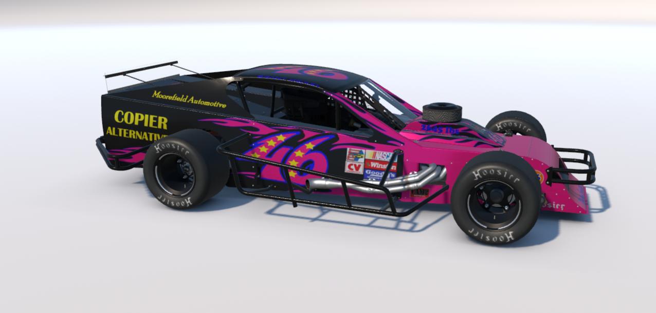 Preview of 46 pink black blue Flames Modified gary throwback by Brant Mickel