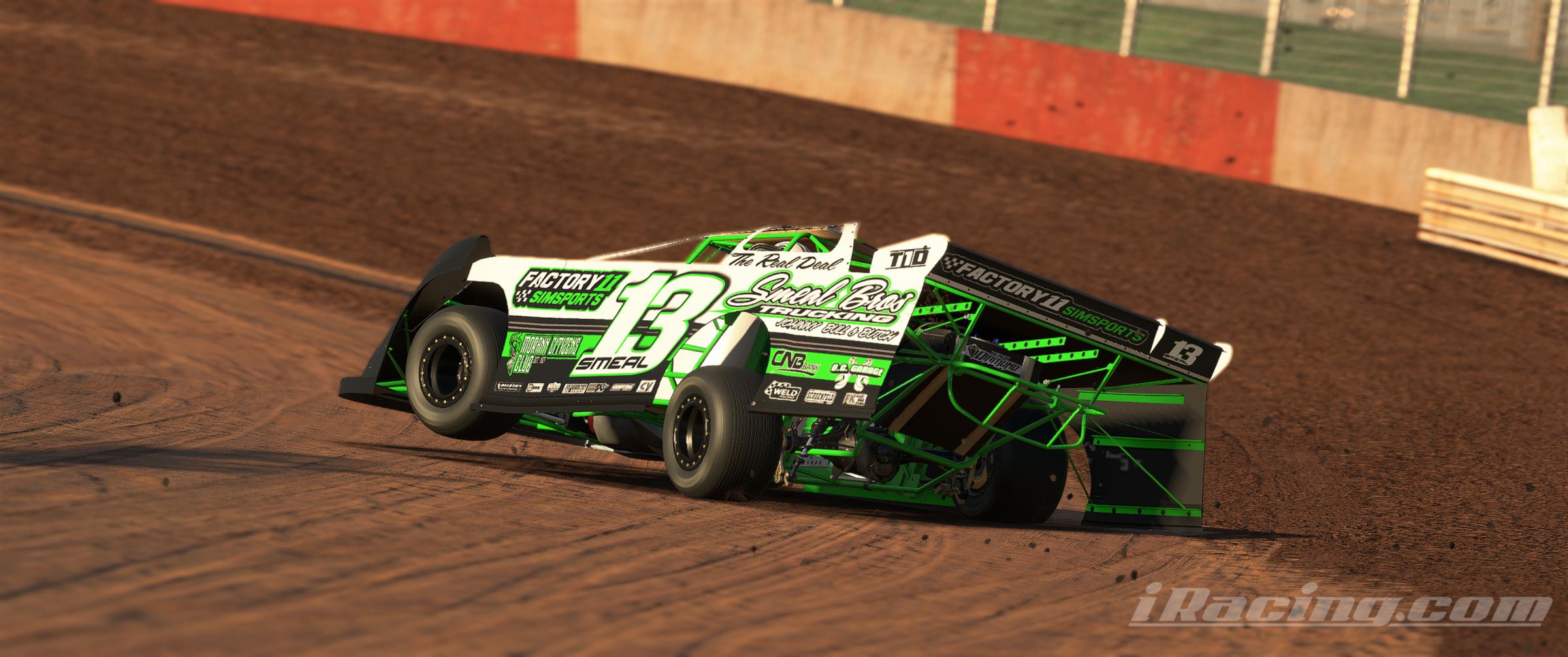 Preview of Jon "The Real Deal" Smeal Factory 11 Smeal Bros Trucking LEAGUE LOGOS #13 Dirt Late Model by Jon Gutekunst
