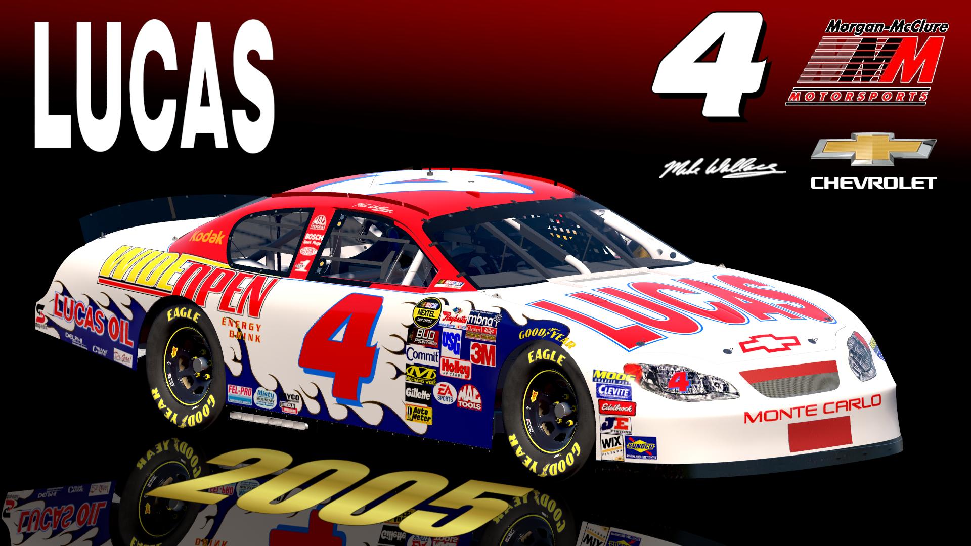 Preview of 2005 #4 Mike Wallace Lucas Oil Wide Open Energy Drink v2 Chevrolet Monte Carlo Sim Stamped Number by Christian Budd