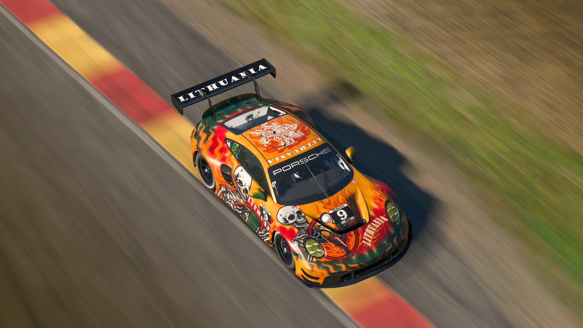 Preview of Porsche 911 GT3 R Lithuania Tie-Die Skeleton Livery by Ignas V.