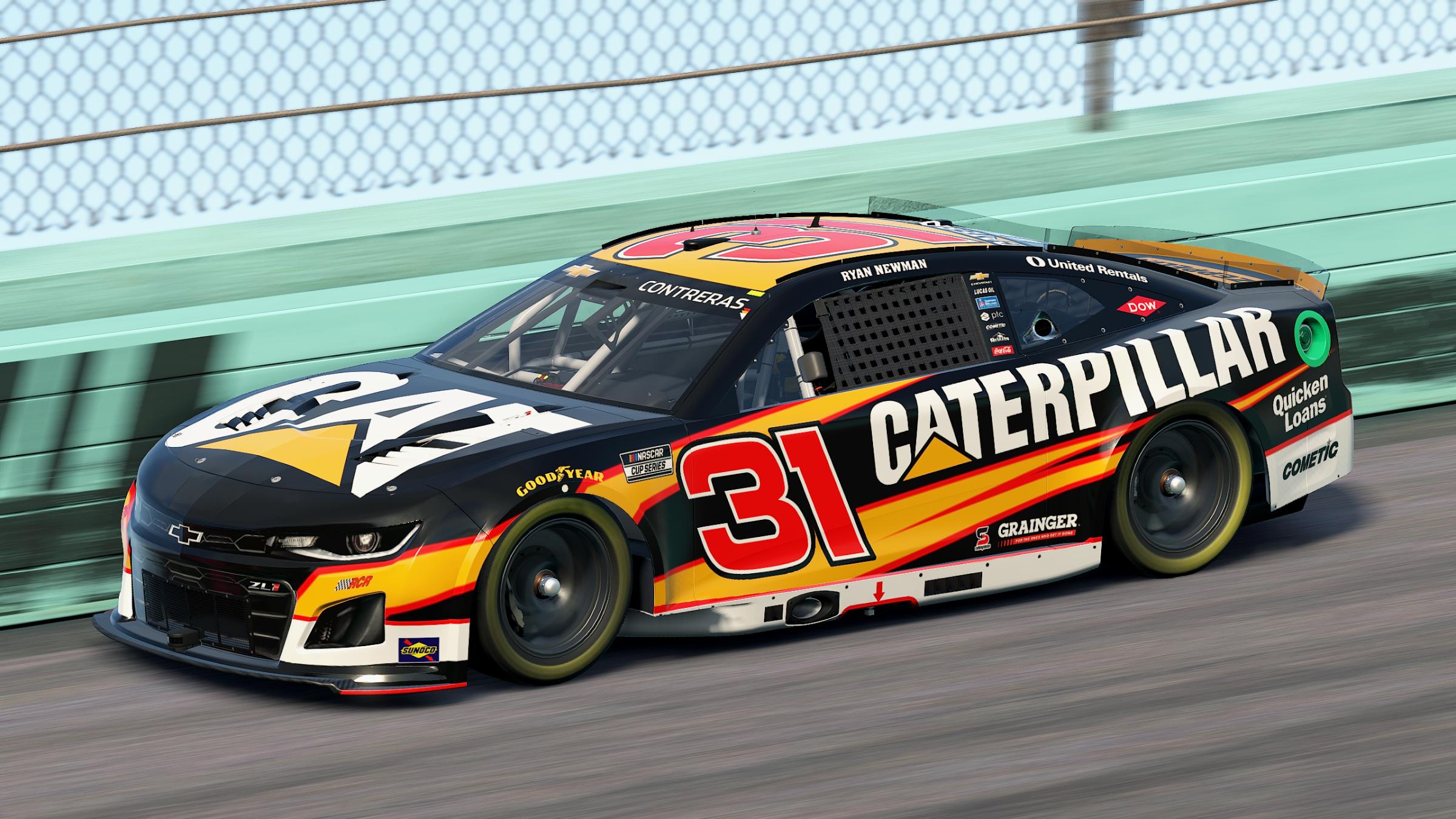 Preview of Ryan Newman 2025 Caterpillar (Fictional) Cup Chevrolet (Custom Numbers) by Aledam Contreras