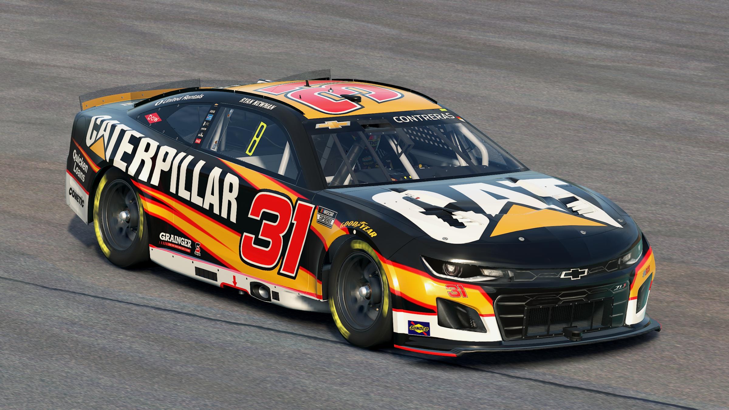 Preview of Ryan Newman 2025 Caterpillar (Fictional) Cup Chevrolet (Custom Numbers) by Aledam Contreras