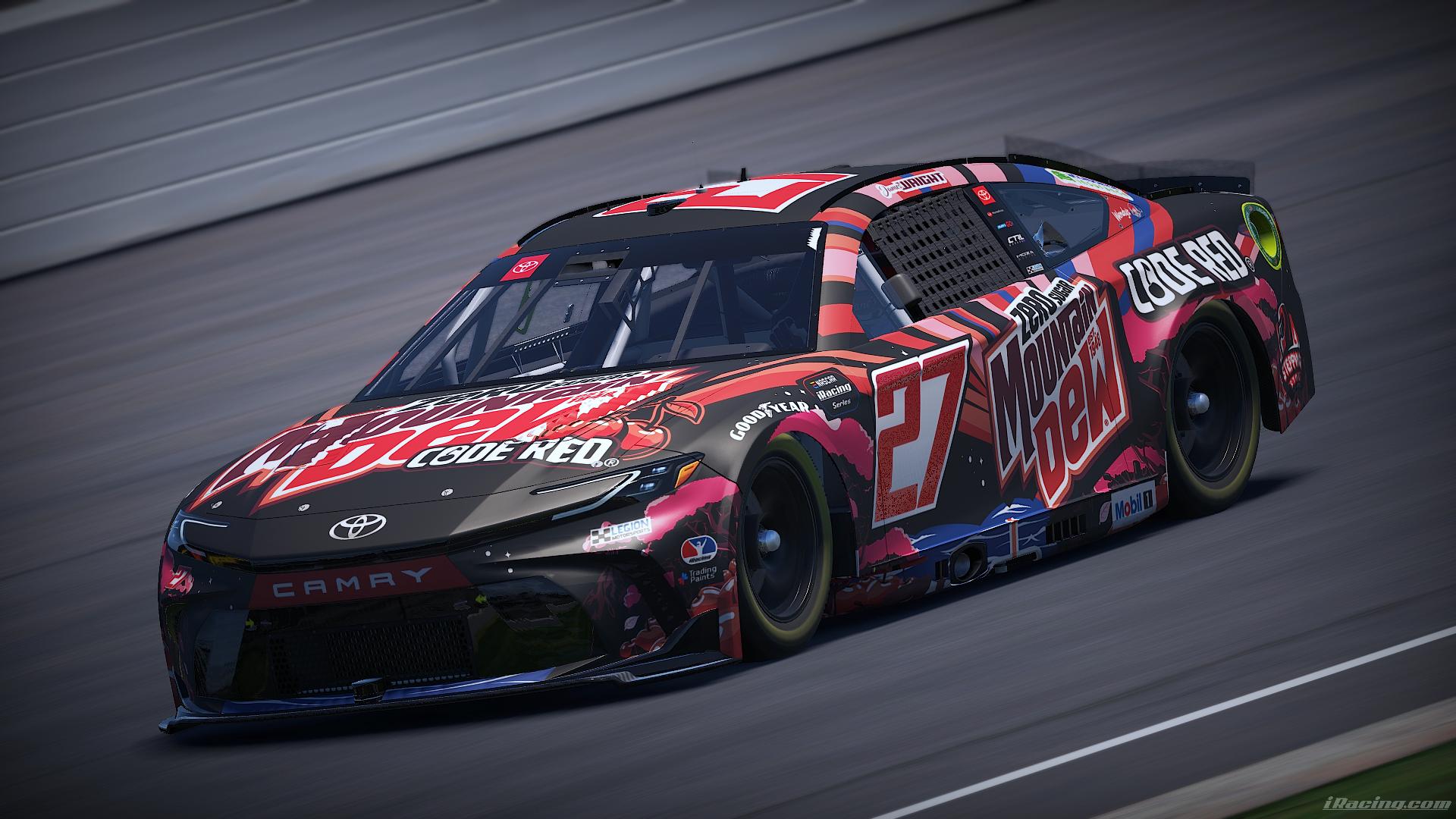 Preview of James Wright Zero Sugar Mountain Dew Code Red Toyota Camry by Caleb Eichler