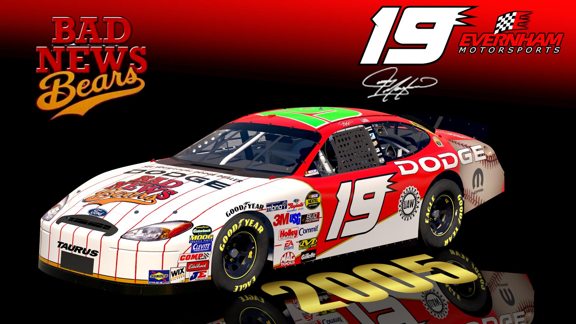 Preview of (SS) 2005 #19 Jeremy Mayfield Bad News Bears (Ford) Sim Stamped Number by Christian Budd