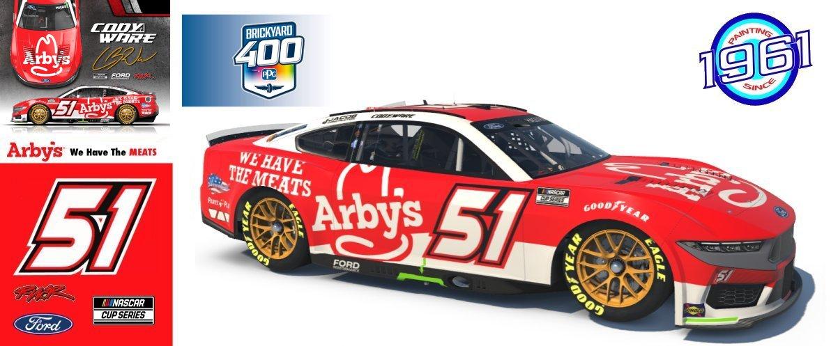 Preview of 2025 RWR # 51 Cody Ware / Arby´s Ford Mustang Dark Horse at Indianapolis. by Micael Hagstrom