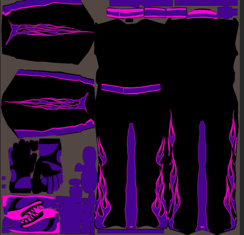 Preview of Plain black suit with pink and purple flames. by Robert Matthews3