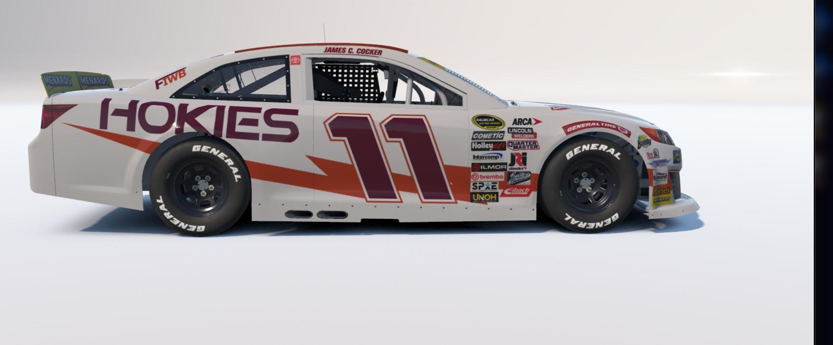 Preview of RAUBCAR 2025 ARCA Toyota Camry - White Virginia Tech by Jimmy C.