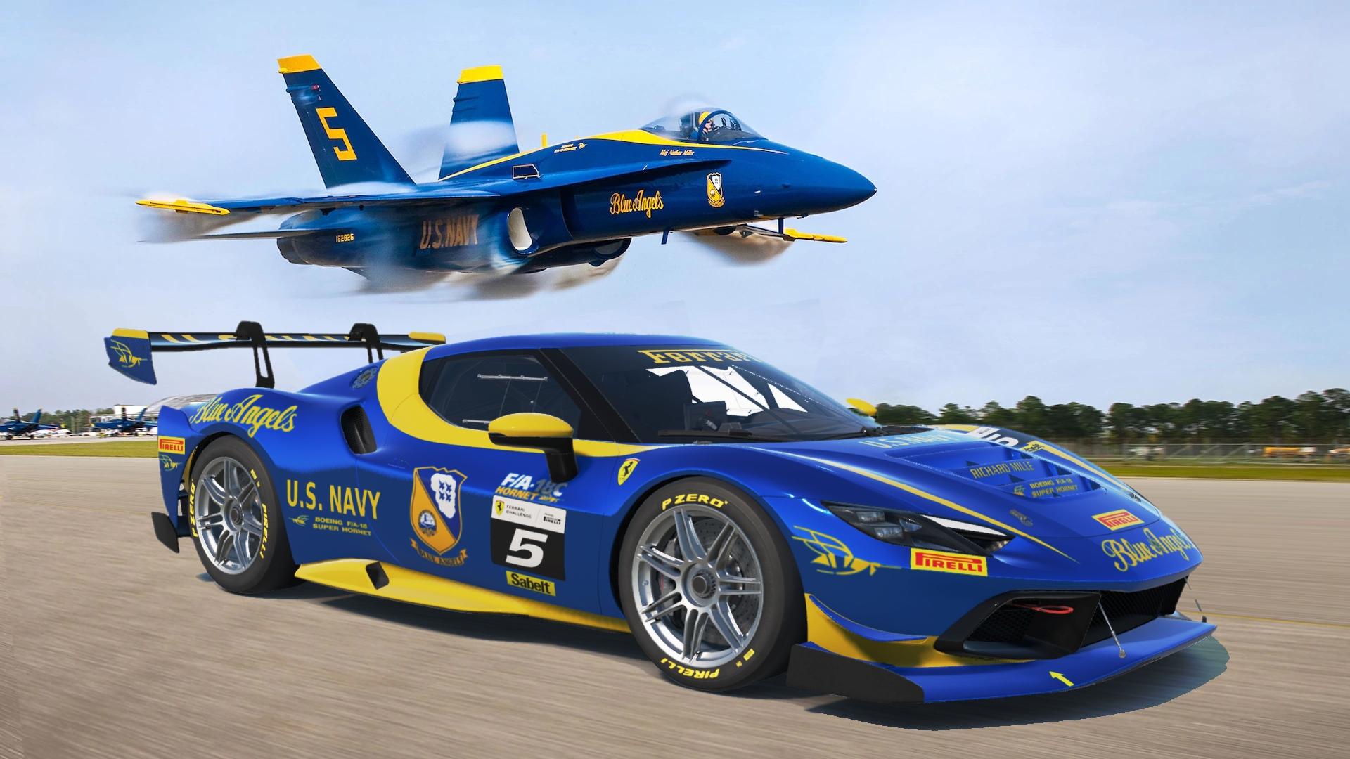 Preview of Ferrari 296 Challenge Blue Angels by Don Craig