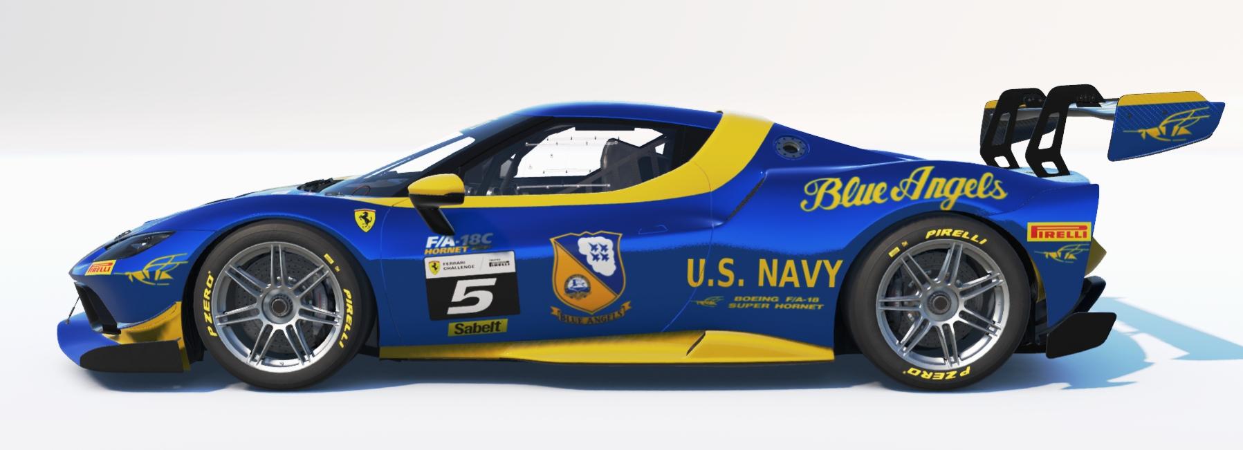 Preview of Ferrari 296 Challenge Blue Angels by Don Craig