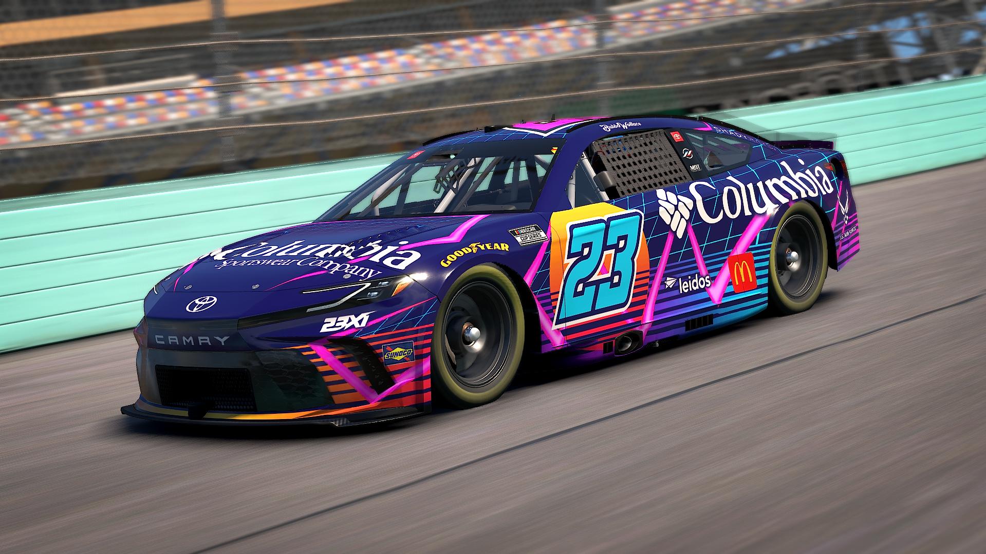 Preview of Bubba Wallace #23 Vaporwave Columbia Camry - fictional paint by Matthew A Tomelleri