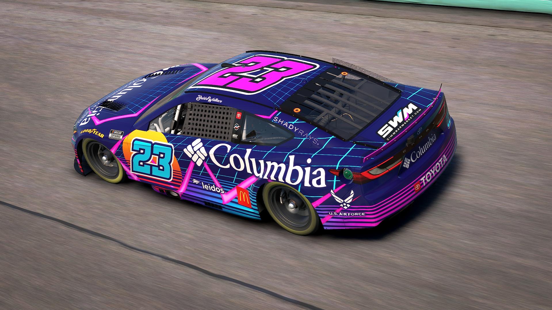 Preview of Bubba Wallace #23 Vaporwave Columbia Camry - fictional paint by Matthew A Tomelleri