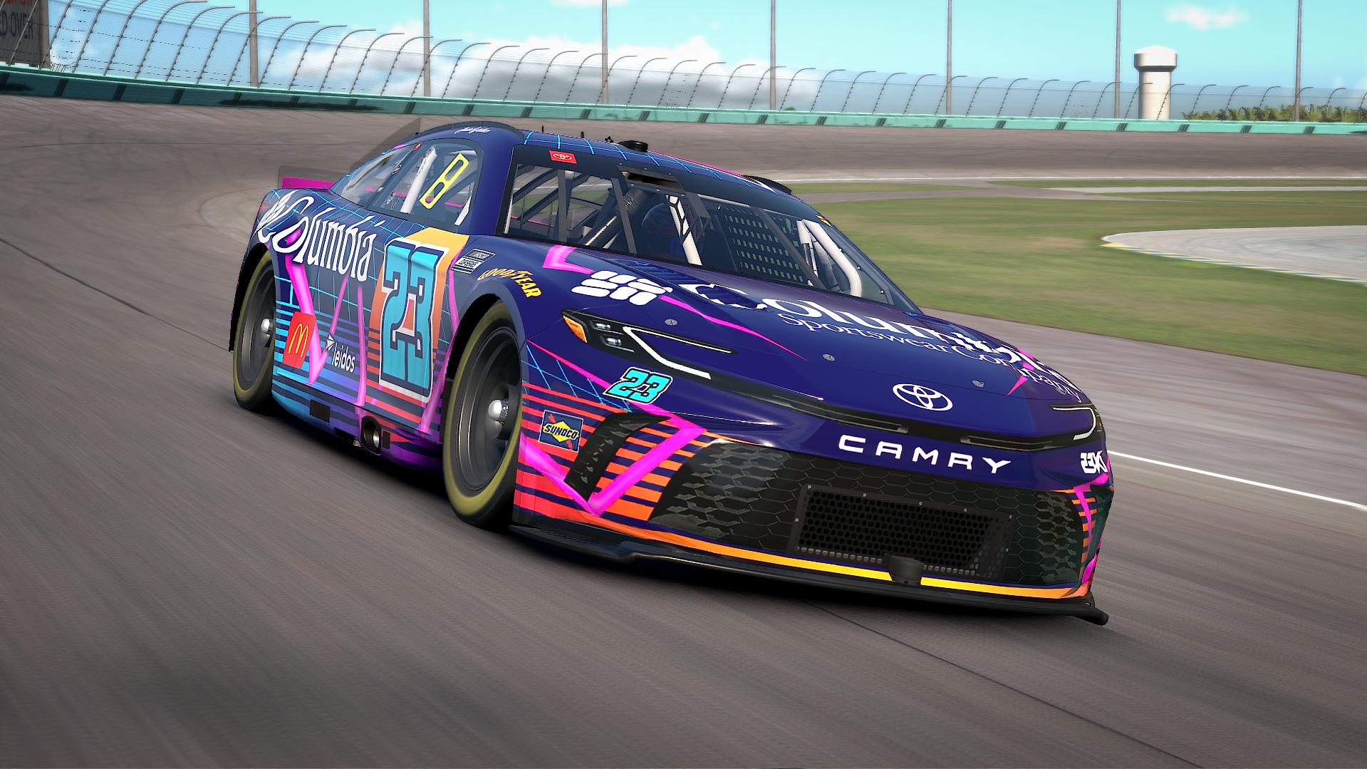 Preview of Bubba Wallace #23 Vaporwave Columbia Camry - fictional paint by Matthew A Tomelleri