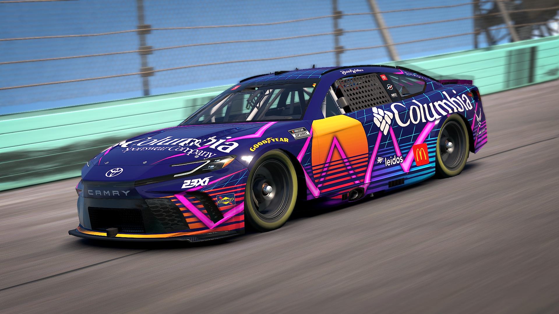 Preview of Bubba Wallace Vaporwave Columbia Camry - no # - fictional paint by Matthew A Tomelleri