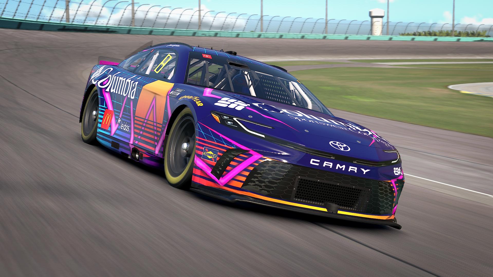 Preview of Bubba Wallace Vaporwave Columbia Camry - no # - fictional paint by Matthew A Tomelleri