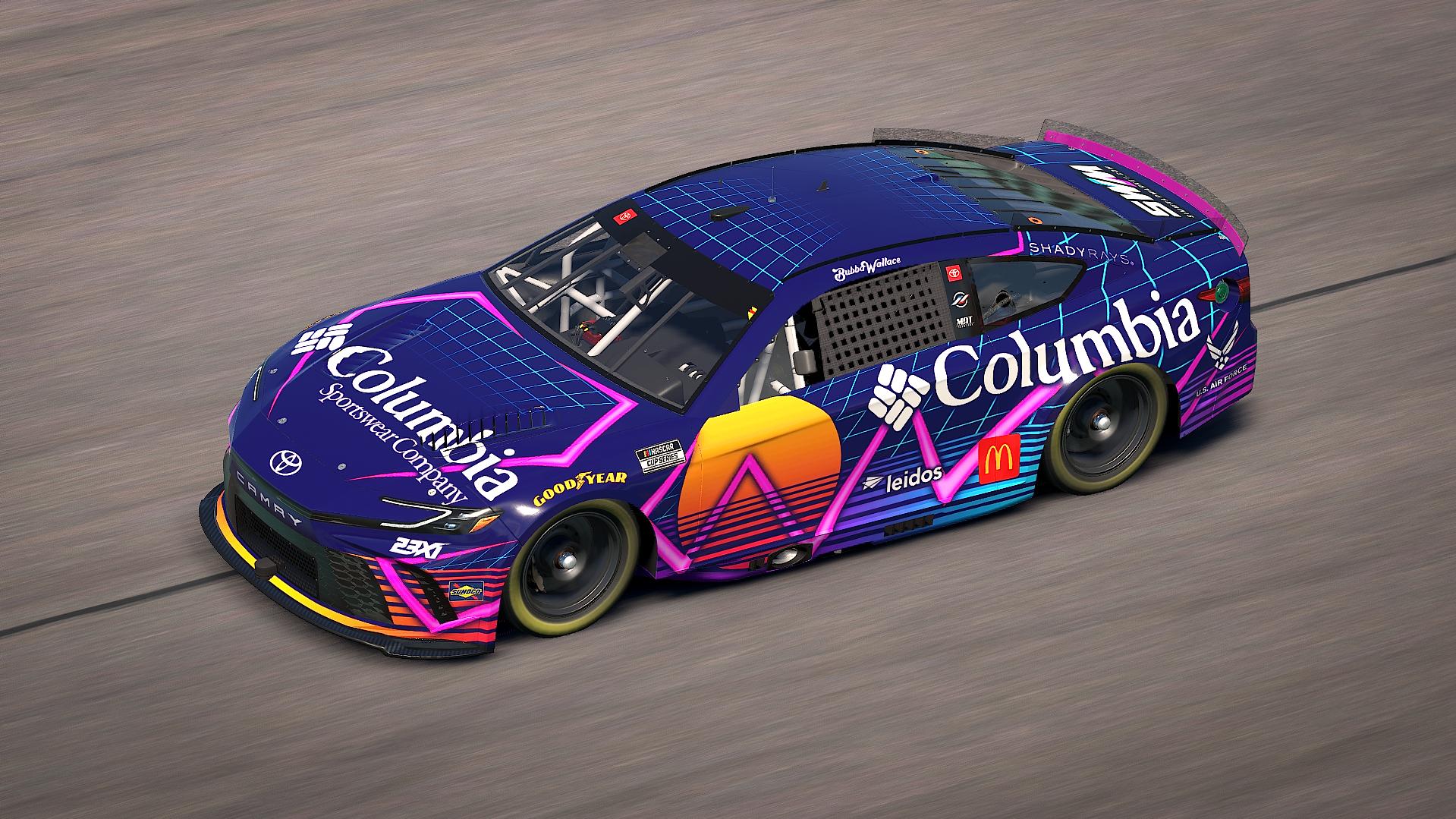 Preview of Bubba Wallace Vaporwave Columbia Camry - no # - fictional paint by Matthew A Tomelleri