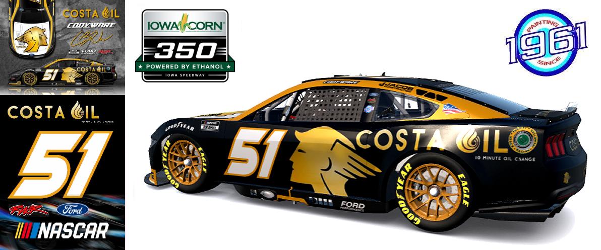 Preview of 2025 RWR Cody Ware / Costa Oil Ford Mustang Dark Horse at Iowa. by Micael Hagstrom