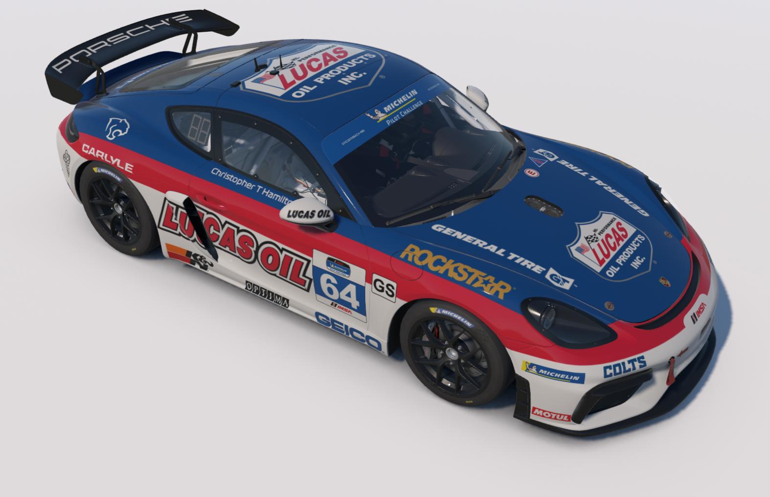 Preview of Concept Lucas Oil sponsored Porsche 718 Cayman - custom painted for Chris Hamilton by Keith Archer