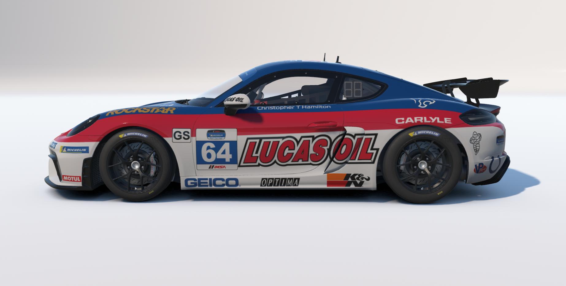 Preview of Concept Lucas Oil sponsored Porsche 718 Cayman - custom painted for Chris Hamilton by Keith Archer