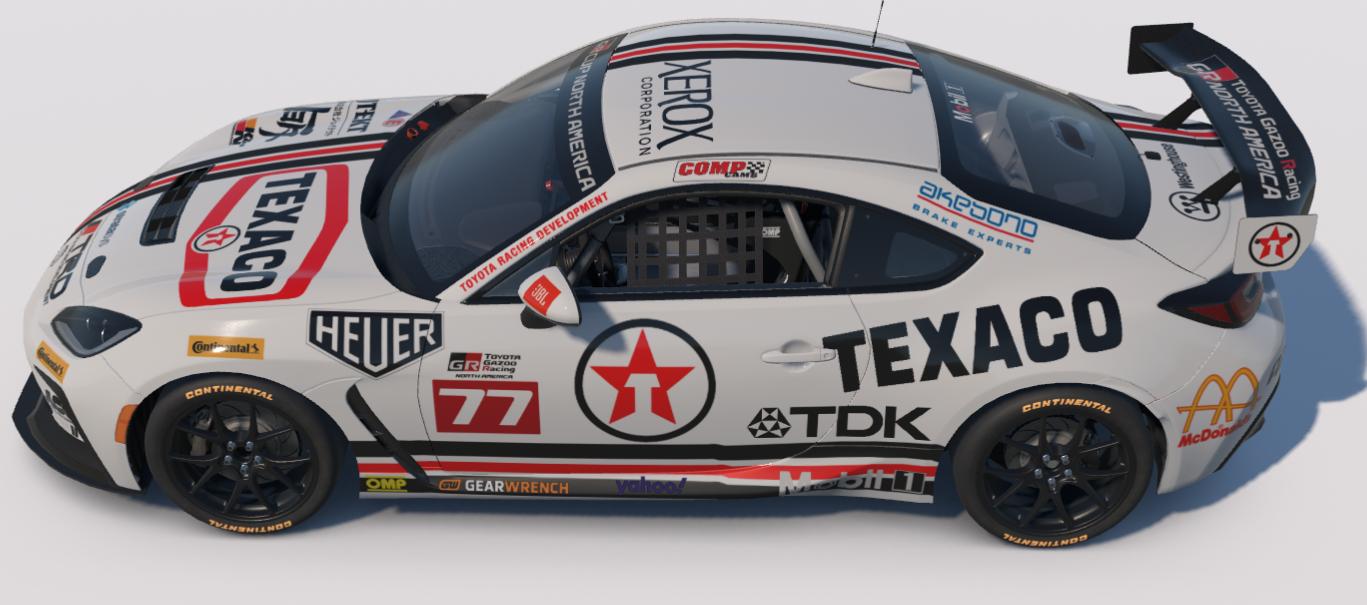 Texaco Racing Car 1960s Texaco Toyota GR86 by Ronald Lawson2 - Trading Paints