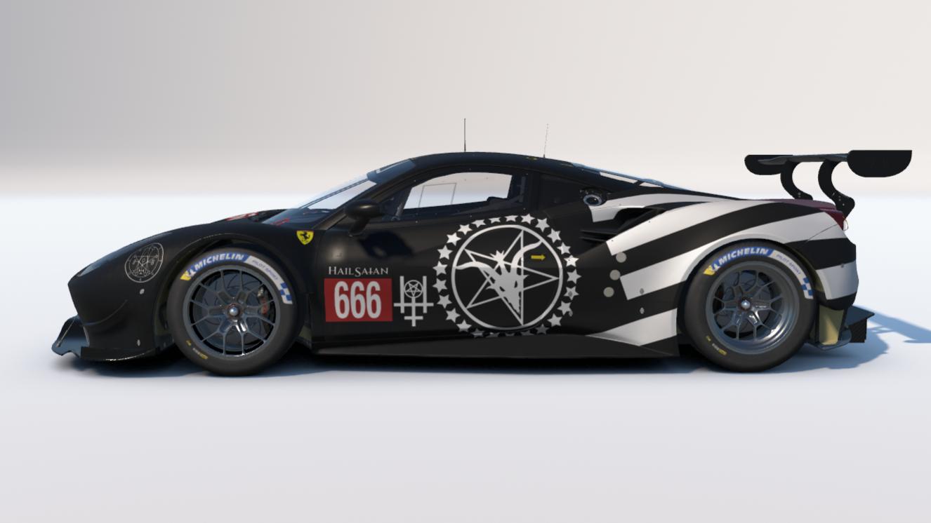 Preview of "HAIL SAtAN" Ferrari 488 GTE by Carson C.