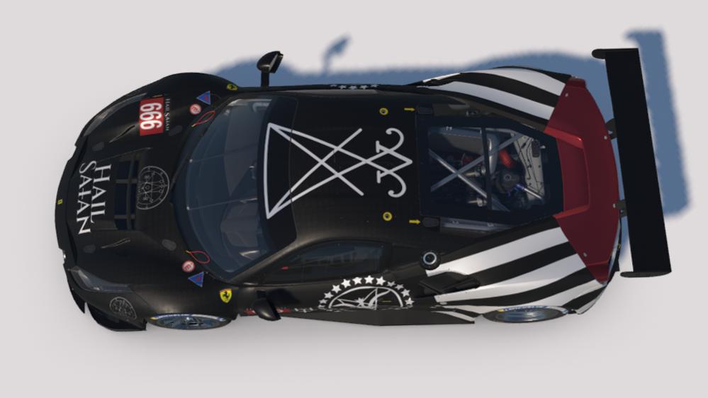 Preview of "HAIL SAtAN" Ferrari 488 GTE by Carson C.