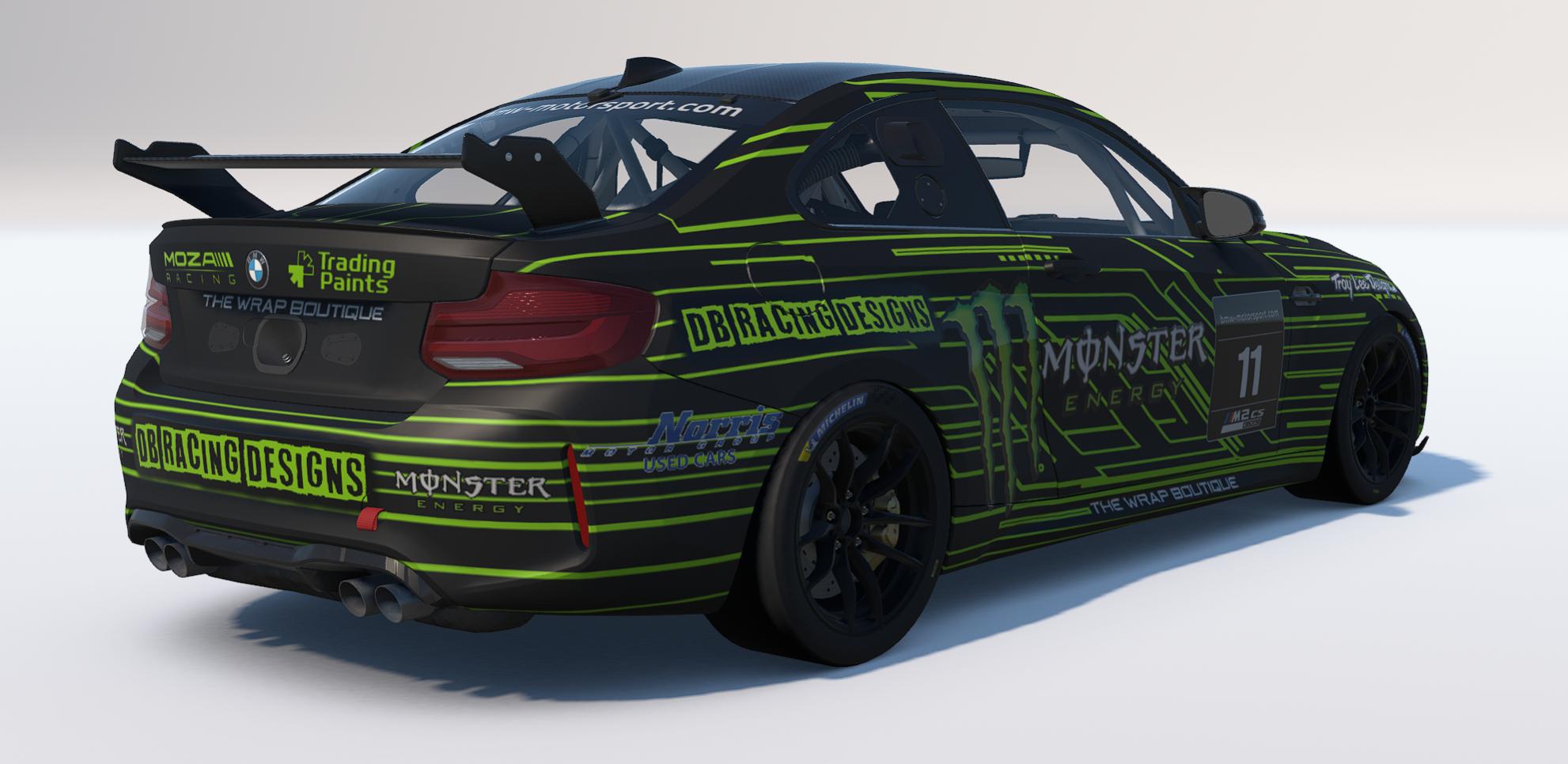 Preview of 2025 DB Racing Designs/MOZA Racing/Monster Energy BMW M2 CS Racing Livery by Drew Bennedick