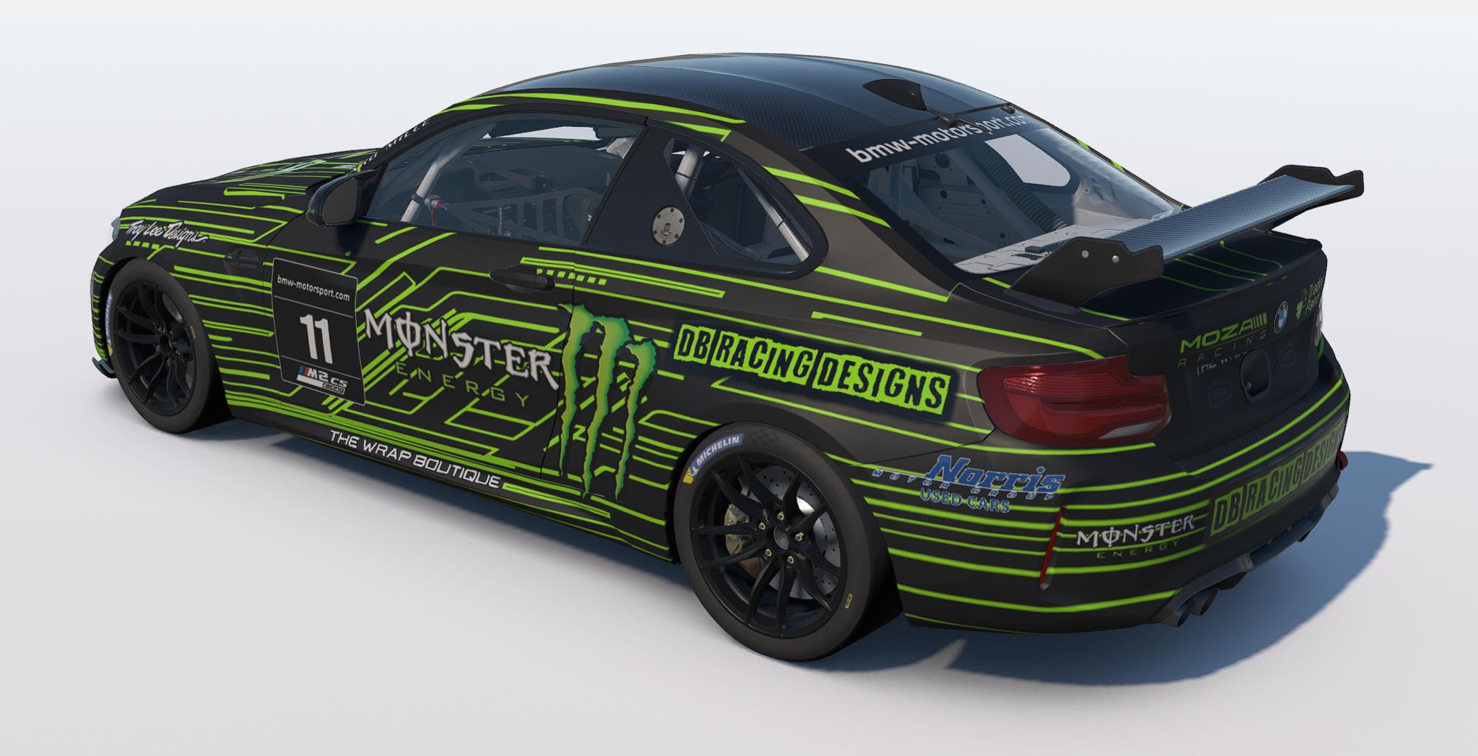 Preview of 2025 DB Racing Designs/MOZA Racing/Monster Energy BMW M2 CS Racing Livery by Drew Bennedick
