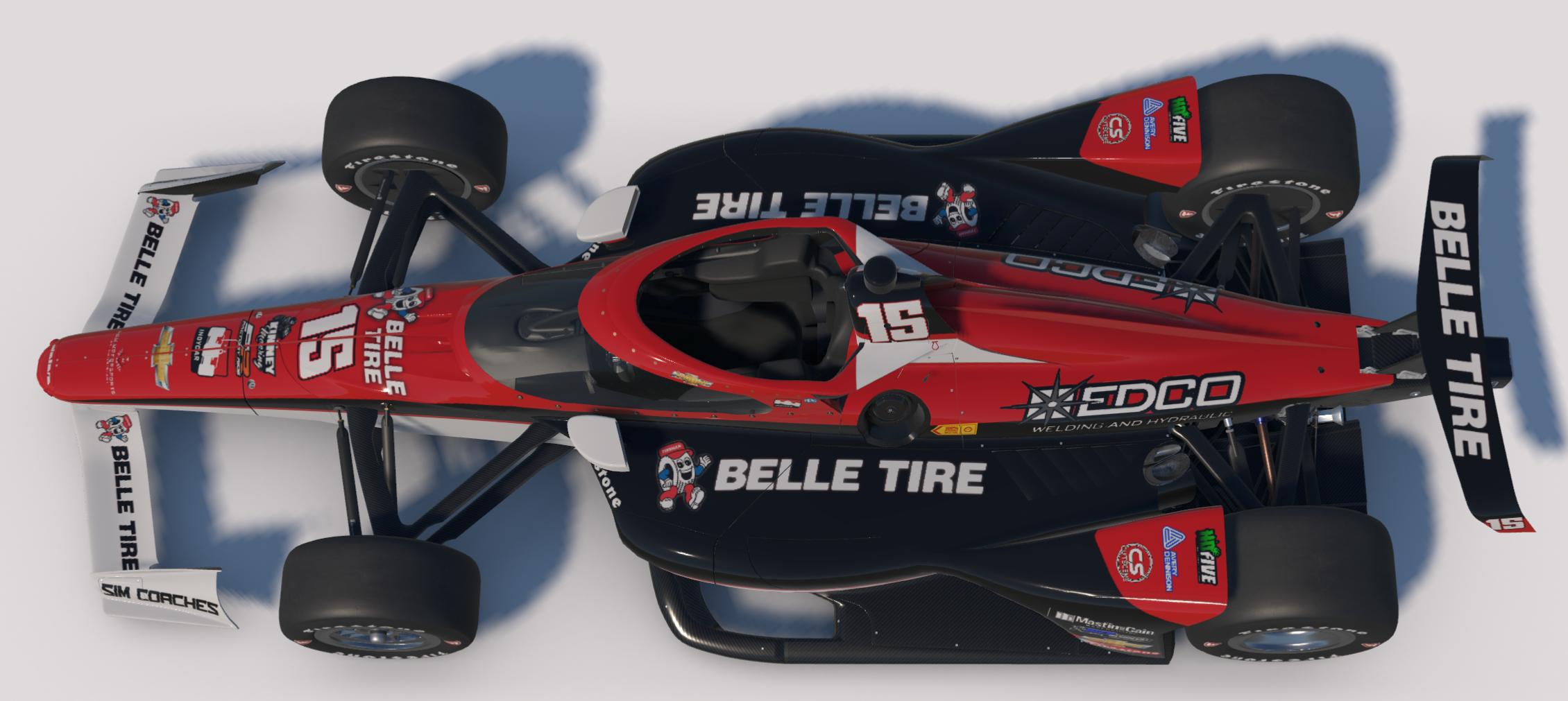 Preview of #15 Belle Tire Chevy Dallara IR18 ICAR Series Scheme by Kendrick Hom