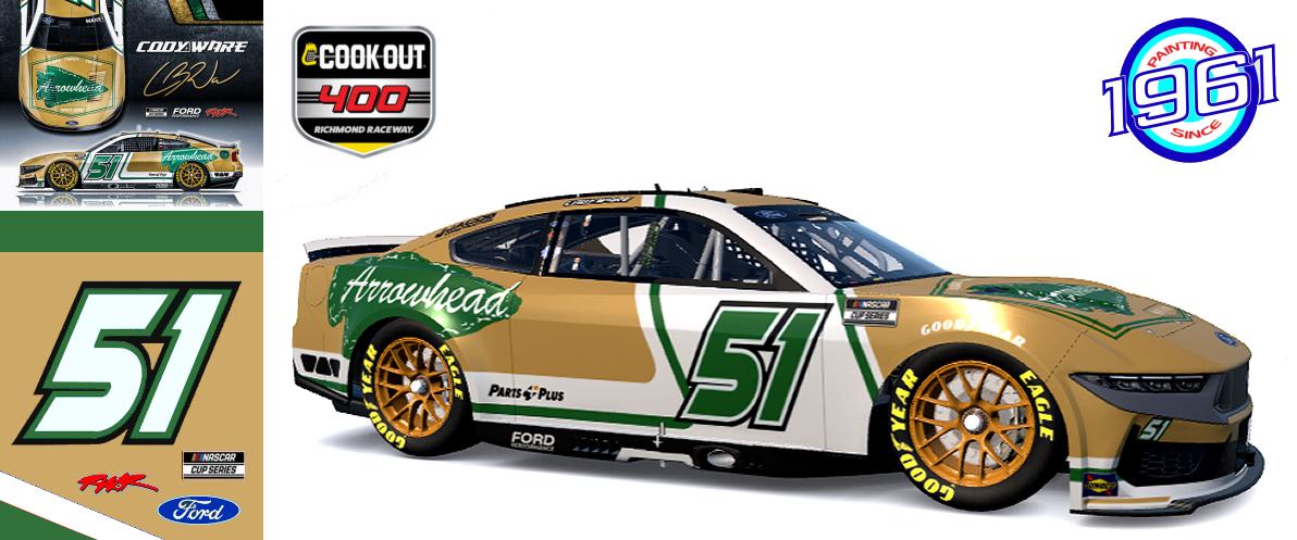 Preview of 2025 RWR Cody Ware / Arrowhead Brass Ford Mustang Dark Horse at Richmond Raceway. by Micael Hagstrom