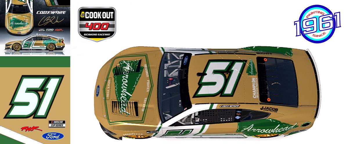 Preview of 2025 RWR Cody Ware / Arrowhead Brass Ford Mustang Dark Horse at Richmond Raceway. by Micael Hagstrom
