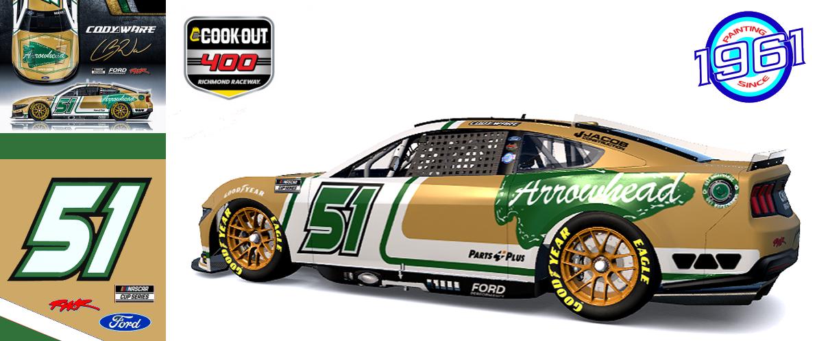 Preview of 2025 RWR Cody Ware / Arrowhead Brass Ford Mustang Dark Horse at Richmond Raceway. by Micael Hagstrom