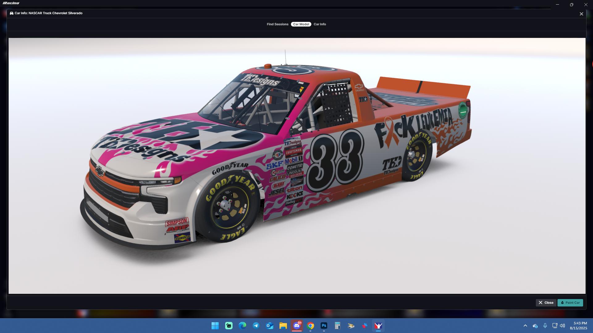 Preview of #33 - Dakota Shears - F*CK LUKEMIA / TH Designs - OutKast Truck Series - 2025 by Teejay Handley