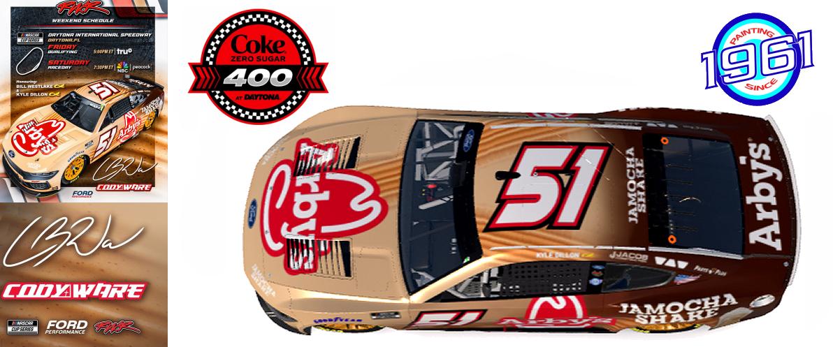 Preview of 2025 RWR Cody Ware / Arby´s Jamocha shake Ford Mustang Dark Horse at Daytona. by Micael Hagstrom