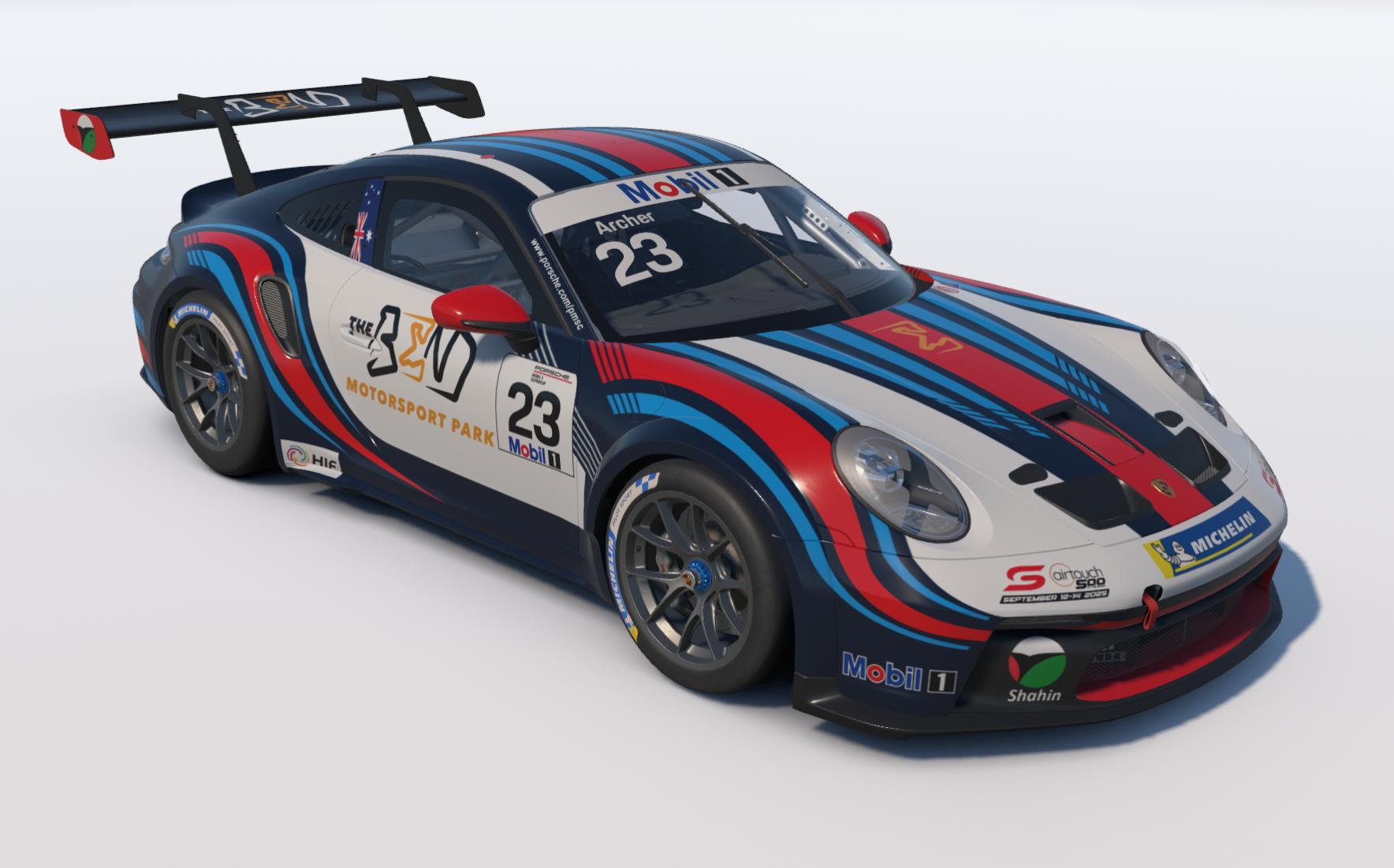 Preview of Samer Shahin Car #23 GP Elite team - 2025 Porsche Mobil1 Supercup by Keith Archer