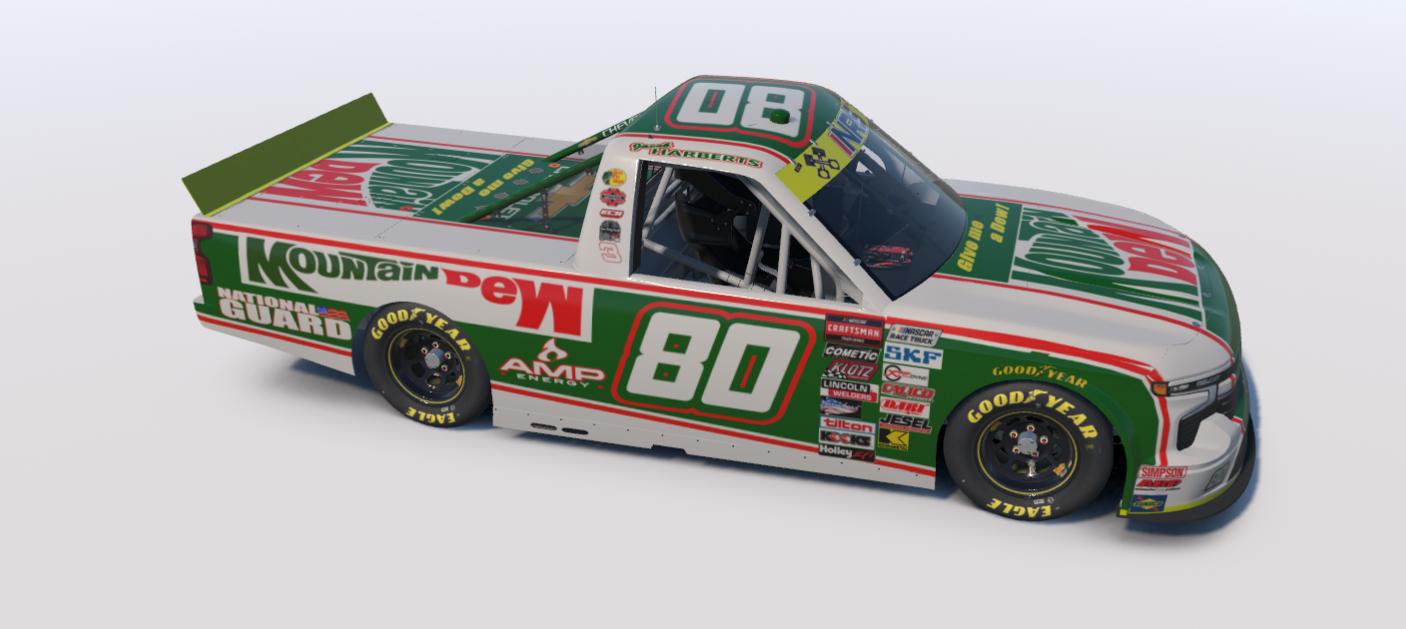 Preview of DSM 80 Dale Jr Mountain Dew Throwback Truck playoff banner by Brant Mickel