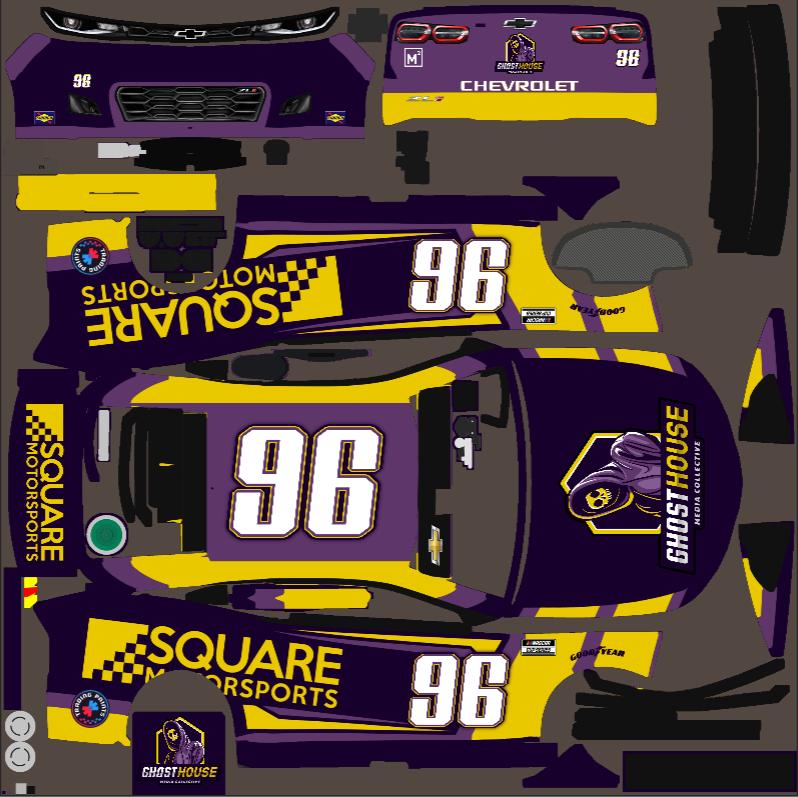 Preview of Square Motorsports Custom #96 Ghost House Chevy Next Gen Night Paint by Caolan D.