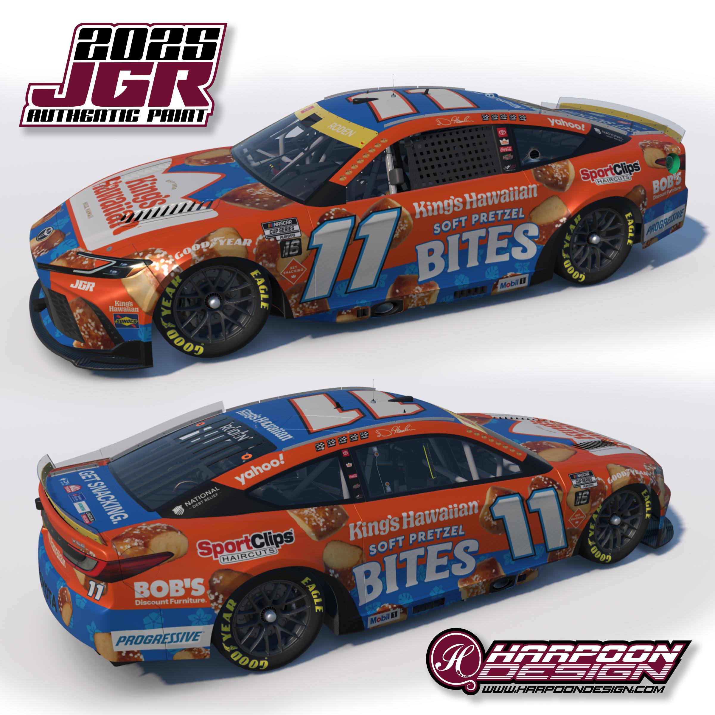 Preview of 2025 Denny Hamlin Kings Hawiian Bites Playoff Camry by Brantley Roden