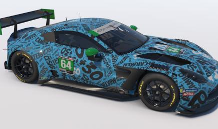 Aston Martin Vantage EVO GT3 md30 nube nombres azul