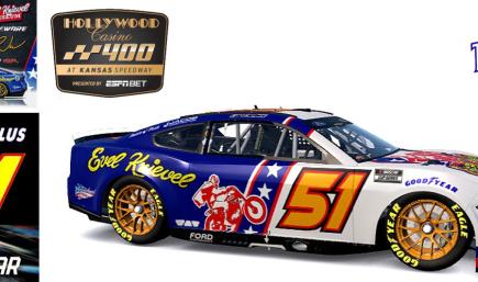 2025 RWR # 51 Cody Ware / Evel Knievel Museum Ford Mustang Dark Horse at Kansas.
