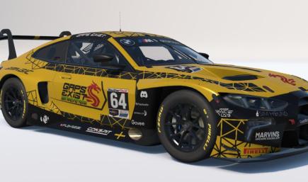 Gaps Exist Sim Racing Team Yellow and Black Livery for BMW M4 GT3 EVO