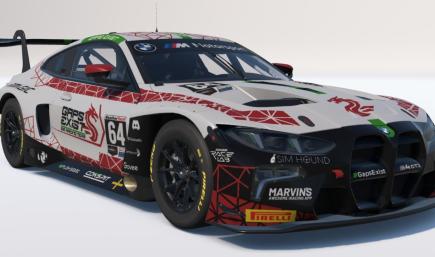 Gaps Exist Sim Racing Team White, Red and Green Wales Tribute Livery for BMW M4 GT3 EVO
