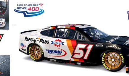 2025 RWR # 51 Cody Ware / Parts Plus-Pronto Ford Mustang Dark Horse at Charlotte Motor Speedway ROVAL.