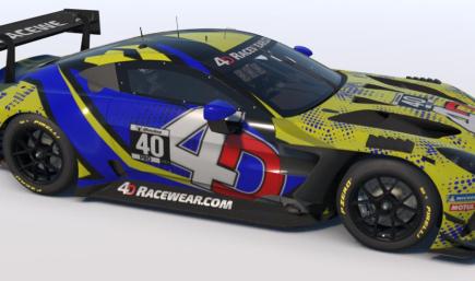 4D Astin Martin GT3 Yellow Blue Dots