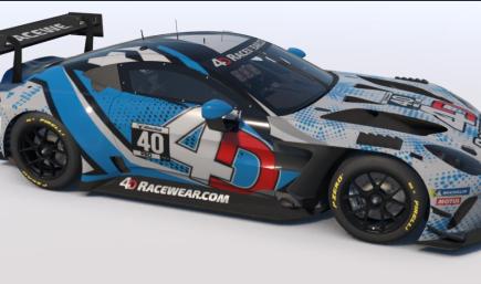 4D Astin Martin GT3 Lt Blue Dots